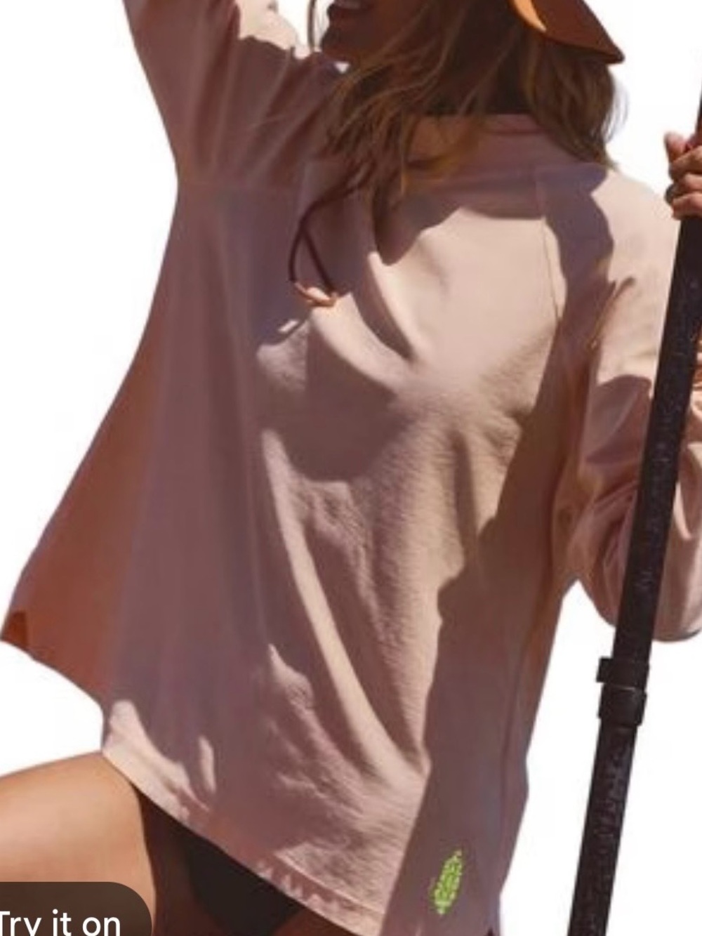 Free People FP Movement Restoration Layer top in Pastel Peach XL NWT